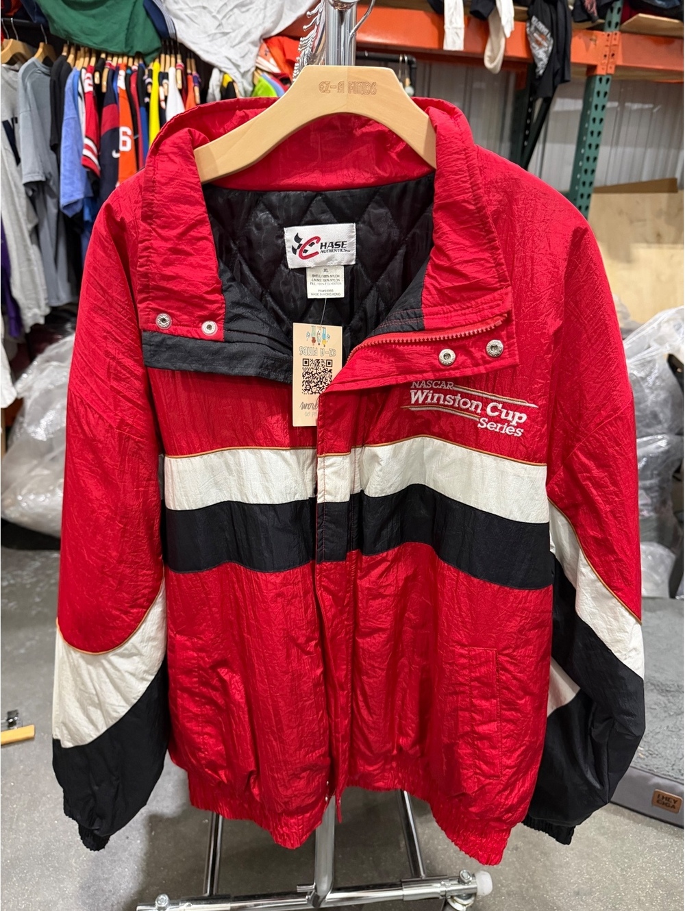 Vintage Chase Authentics NASCAR Winston Cup Series Jacket Mens XL Red Black